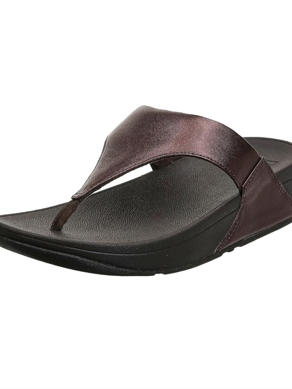 FitFlop Women's Lulu Leather Toe-Post Thong Sandals Chocolate Metallic - Picture 8 of 10